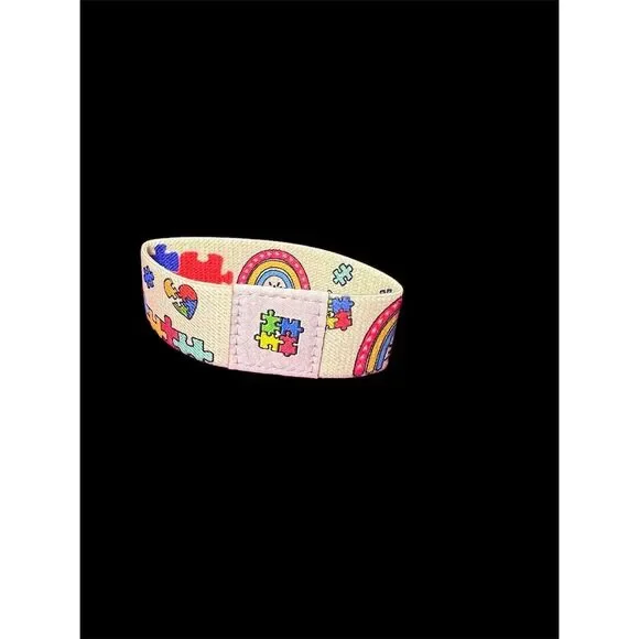 Autism Bright Puzzle Piece Elastic Wristband - Picture 7 of 11